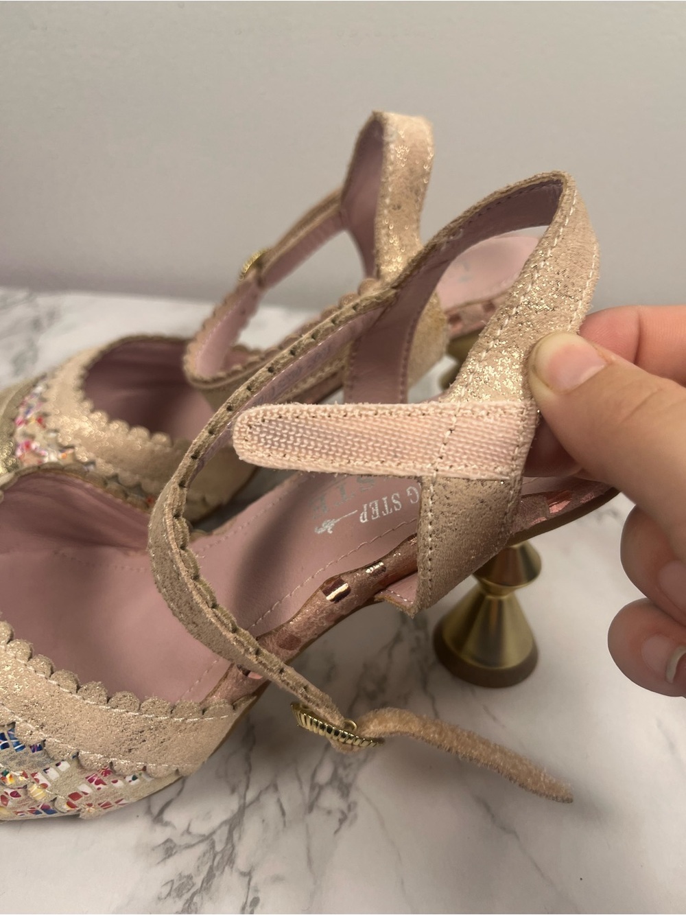 L’artiste pink tan whimsy unique heels size 39 - Picture 8 of 11